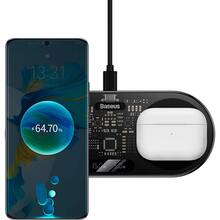 Беспроводное зарядное устройство Baseus 20W Digital LED Display Black (WXSX010101)