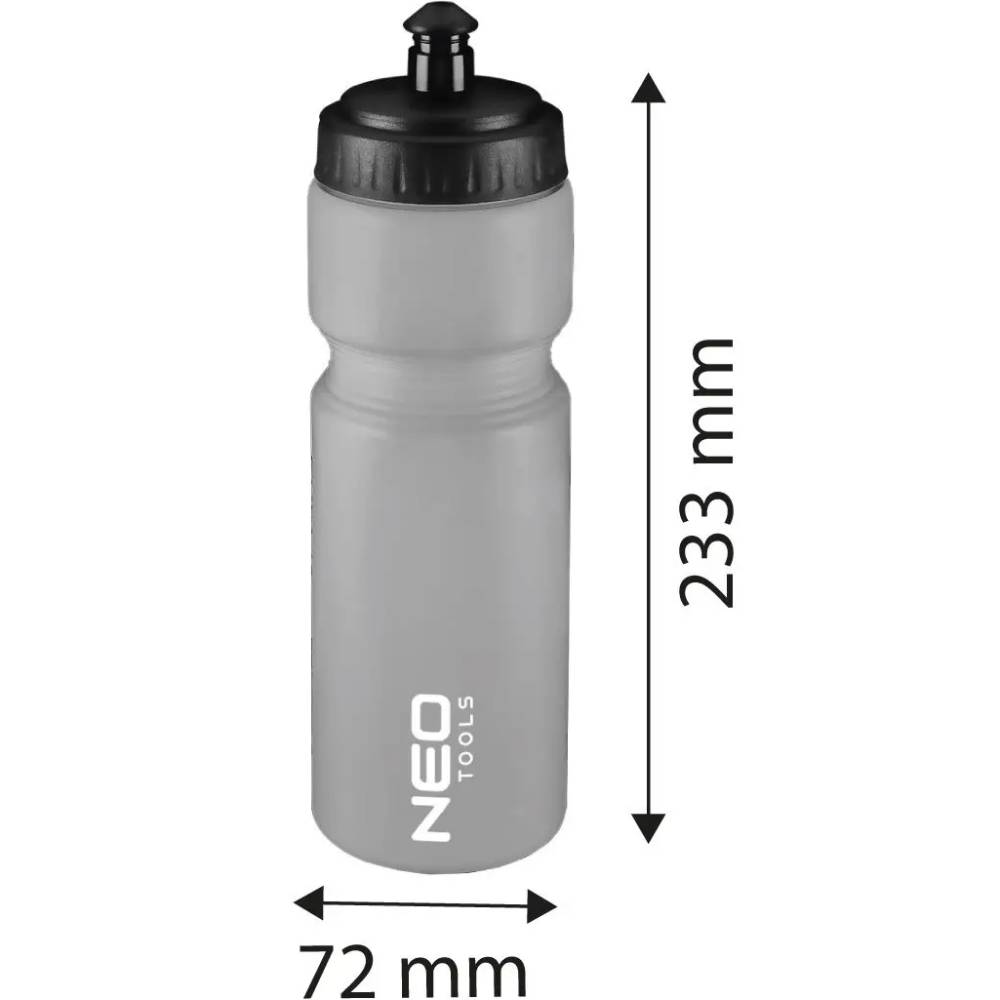 Фото Пляшка для води NEO TOOLS для велосипеда 700мл LDPE Grey (91-010)