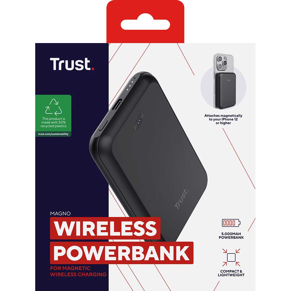 Фото Powerbank TRUST Magnetic WL 5000 mAh Black (24877_TRUST)