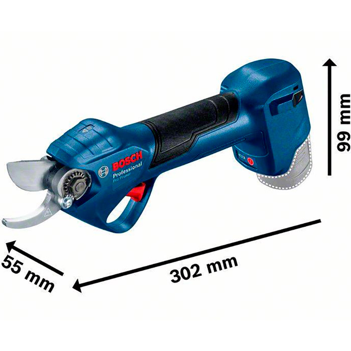 Секатор акумуляторний BOSCH Pro Pruner 12В 2 х 3 Ач 25 мм (0.601.9K1.021) Вага 1