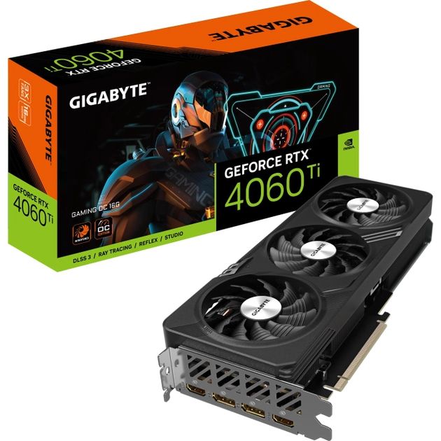 Фото Відеокарта GIGABYTE RTX4060TI 16GB (GV-N406TGAMING OC-16GD)