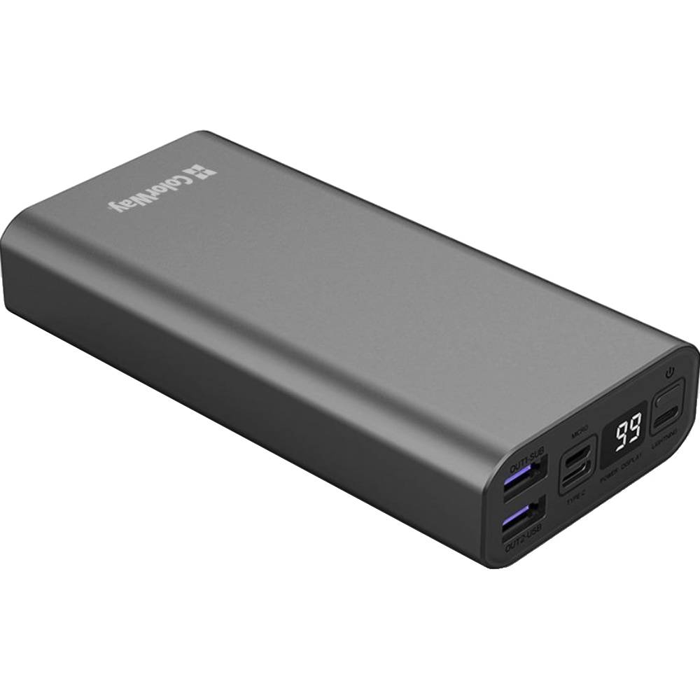 Powerbank COLORWAY 20000 mAh Full Gray (CW-PB200LPH3GR-PDD) Тип аккумулятора Li-Pol