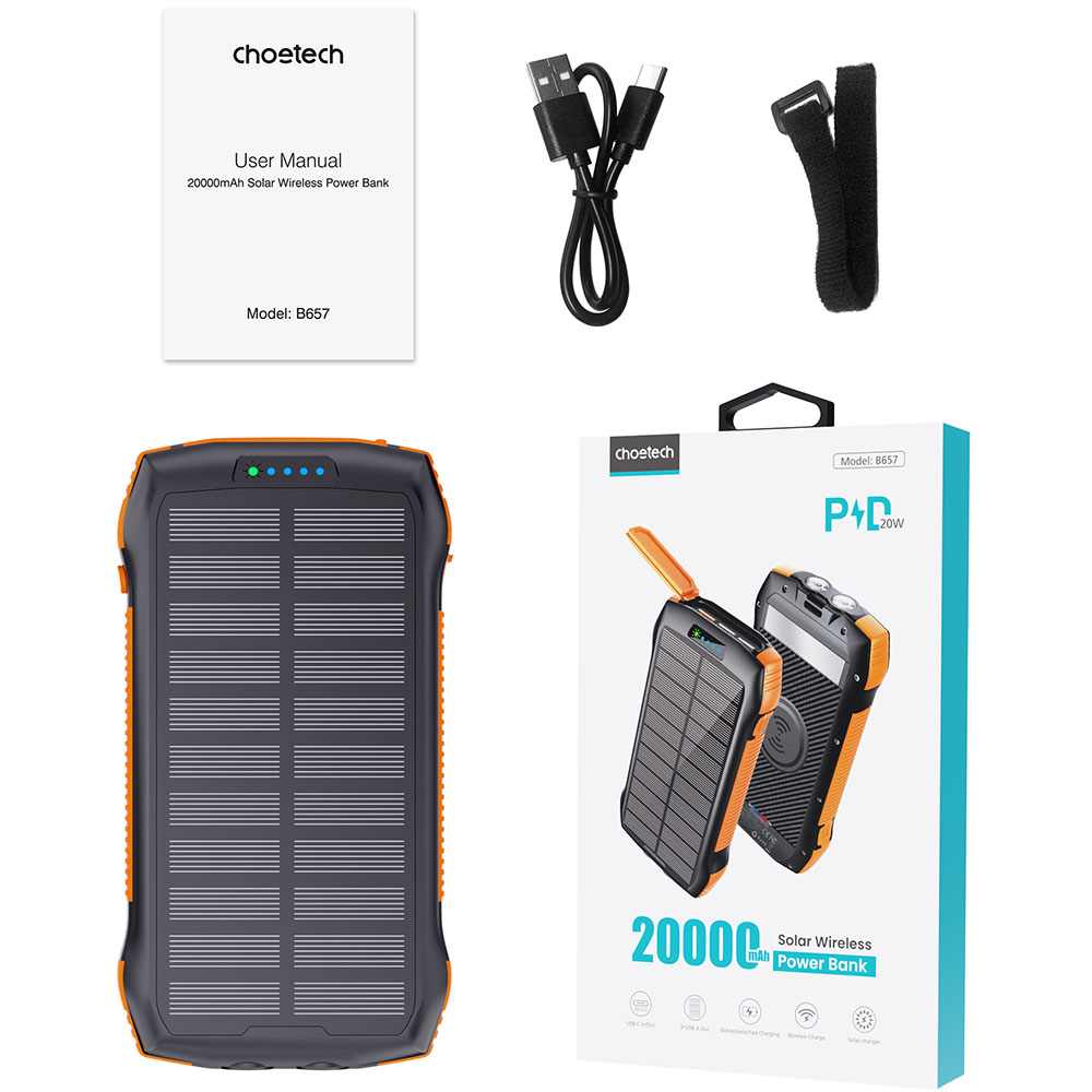 Зовнішній вигляд Powerbank CHOETECH 20000 mAh B657-OR