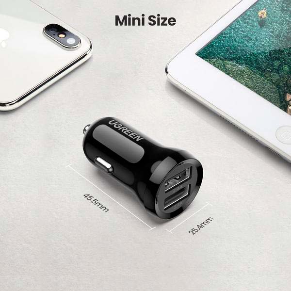 Фото Автомобільний зарядний пристрій Ugreen ED018 24W 2xUSB Car Charger Black (UGR-50875)