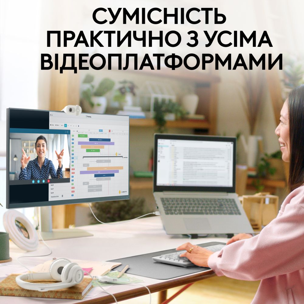 Фото Web-камера LOGITECH Brio 100 FHD White (L960-001617)