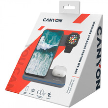 Беспроводное зарядное устройство CANYON WS-303 3 в 1 QI Dark Grey (CNS-WCS303DG)