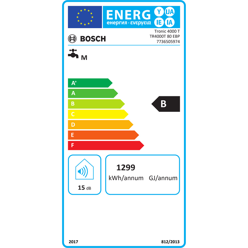 Бойлер BOSCH Tronic TR4000T 80 EBP Тип Тена мокрий