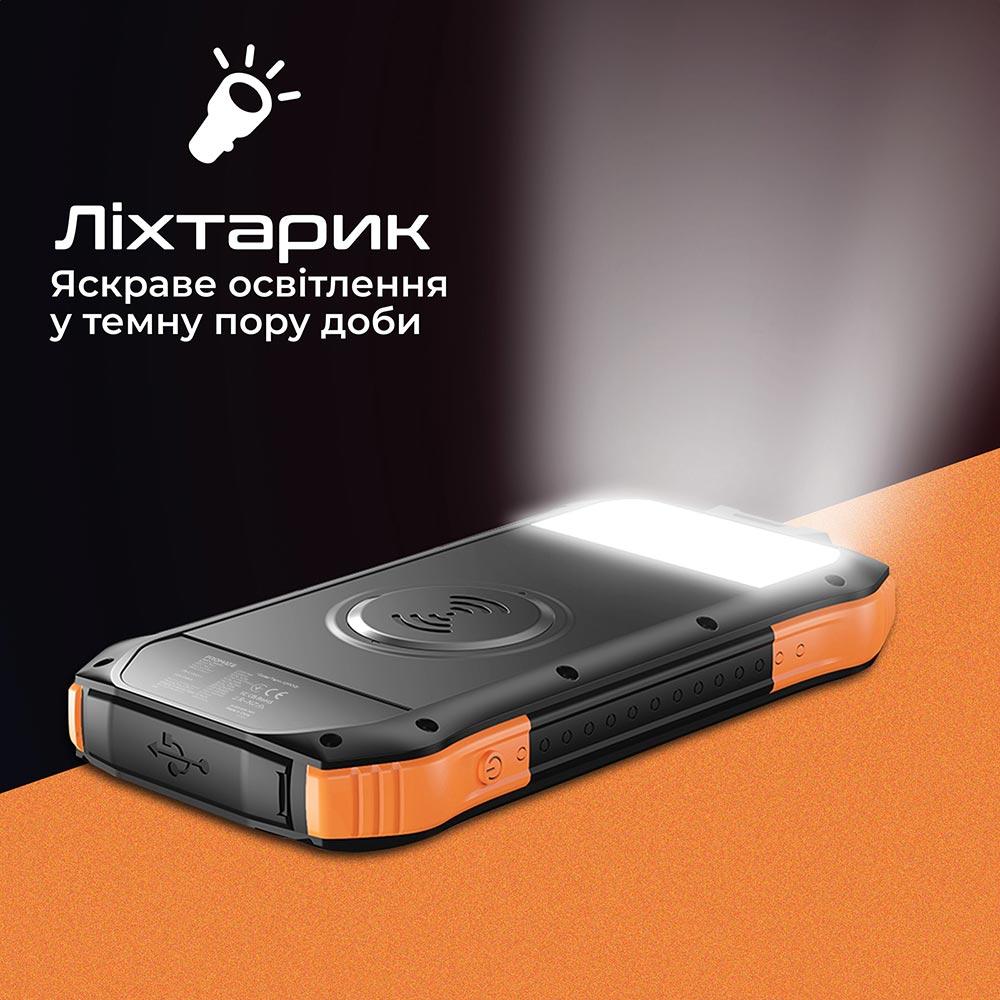 Покупка Powerbank Promate SolarTank-10PDQi Power Delivery Qi Black (solartank-10pdqi.black)