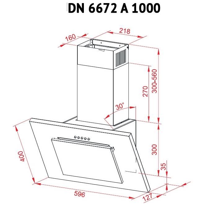 Замовити Витяжка PERFELLI DN 6672 A 1000 W/I LED