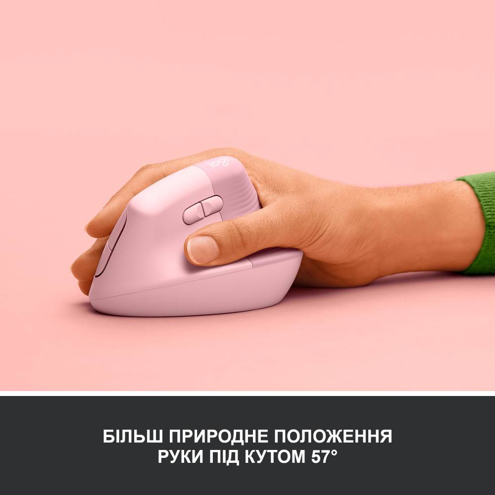 Миша Logitech Lift Vertical Ergonomic Bluetooth Rose (910-006478) Тип сенсора оптичний