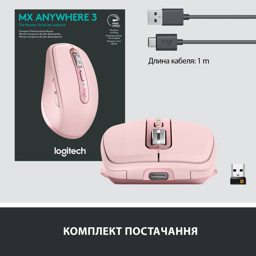 Фото 14 Миша Logitech MX Anywhere 3 Rose (L910-005990)