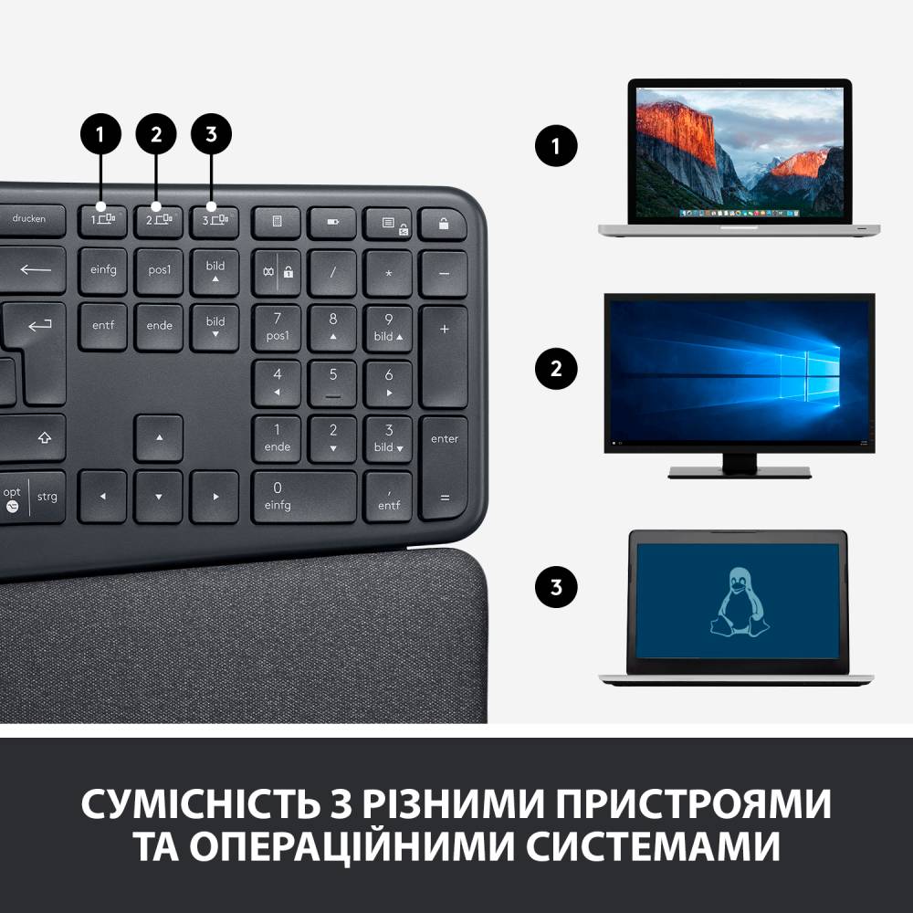 Покупка Клавіатура LOGITECH ERGO K860 US (920-010108)