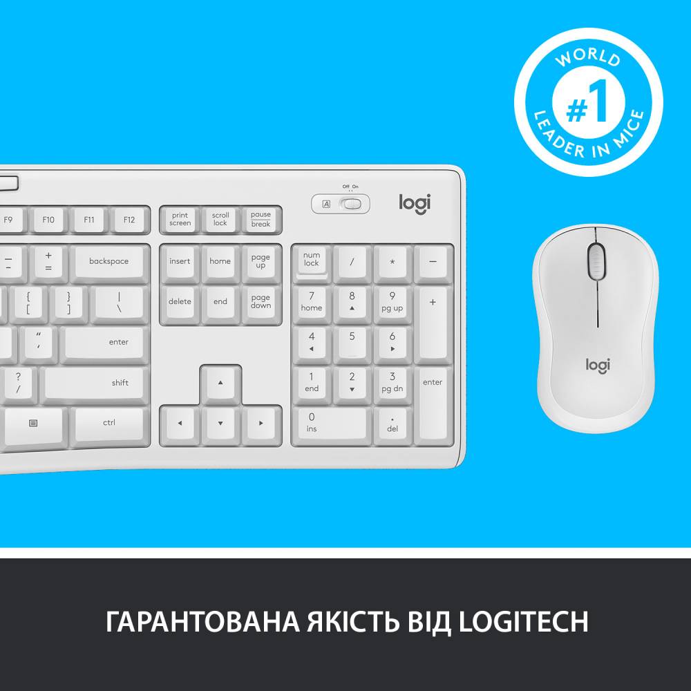 Комплект LOGITECH MK295 Silent Wireless Combo US Off-White (920-009824) Конструкция мембранная