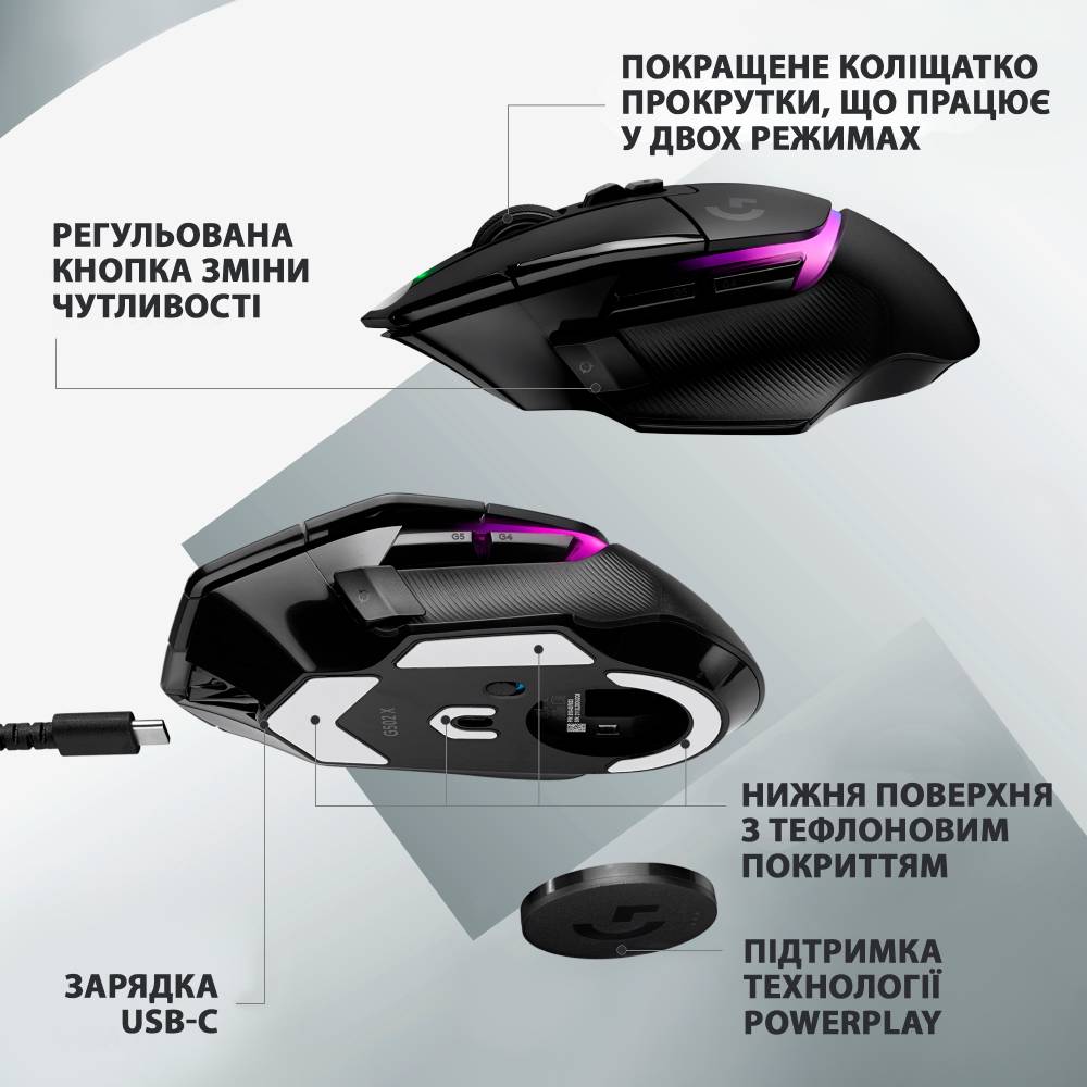 Покупка Миша LOGITECH G502 X PLUS Black (910-006162)