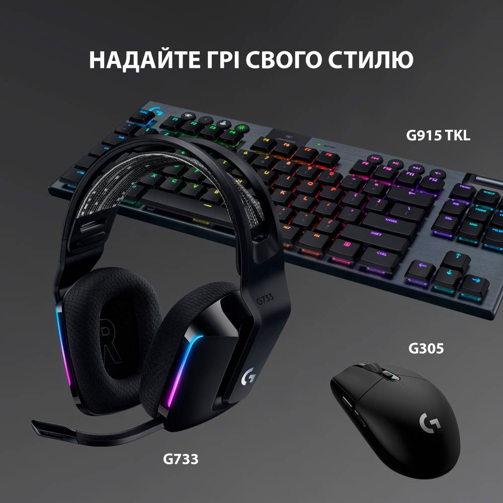 Фото Гарнитура LOGITECH G733 Lightspeed Wireless RGB Black (981-000864)