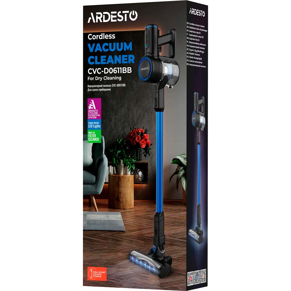 Заказать Аккумуляторный пылесос Ardesto CVC-D0611BB Black Blue