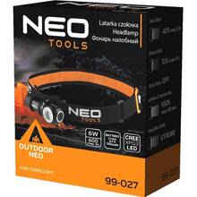 Фонарь налобный NEO TOOLS 600 люмен, 6 Вт, USB (99-027)