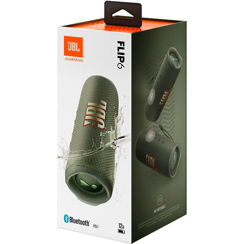 Покупка Портативна акустика JBL Flip 6 Green (JBLFLIP6GREN)