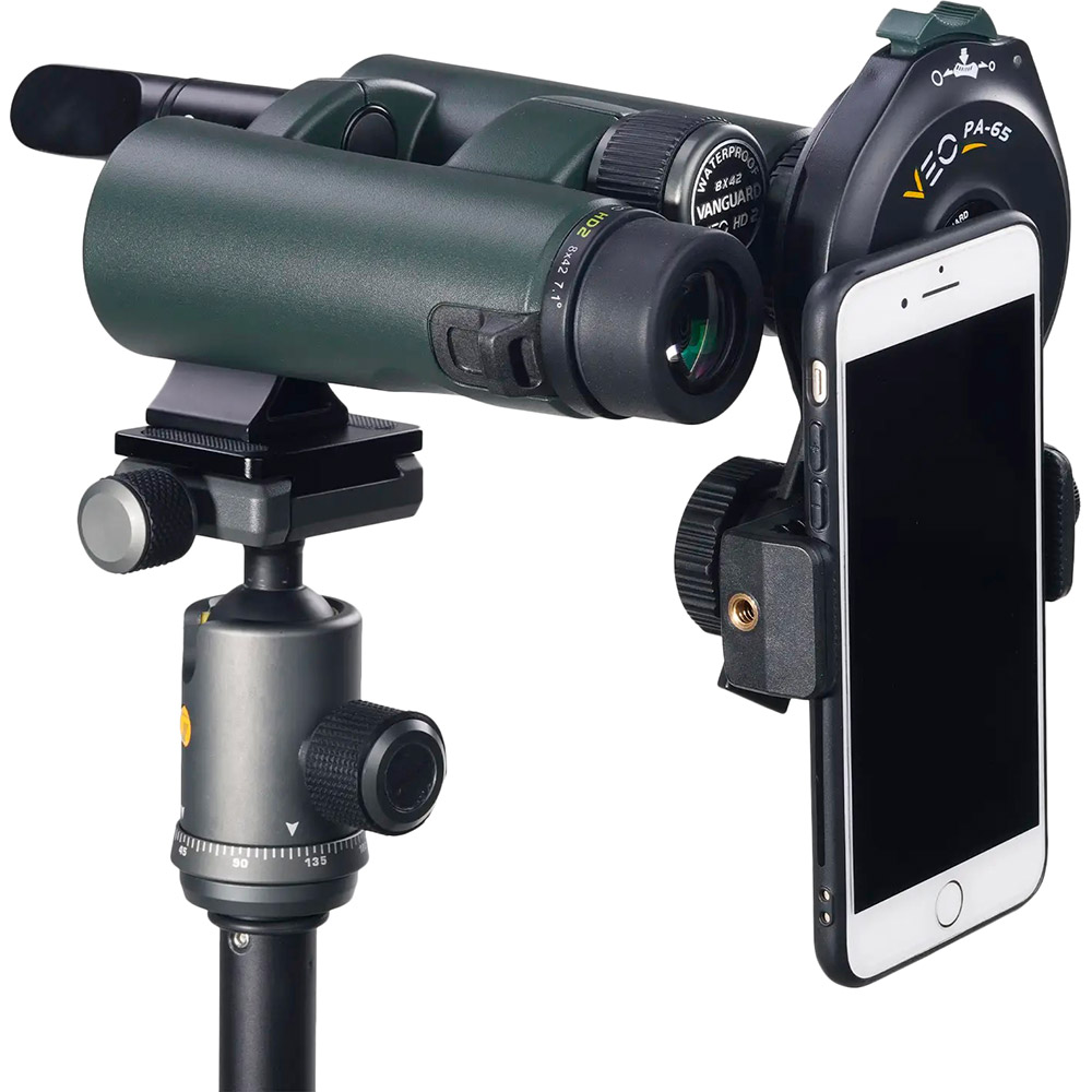 Адаптер Vanguard Digiscoping Adapter VEO PA-65 для смартфона (VEO PA-65) Комплектация адаптер для смартфона Vanguard VEO PA-65, пульт ДУ для IOS и Android с интерфейсом Bluetouth, батарейка CR2032
