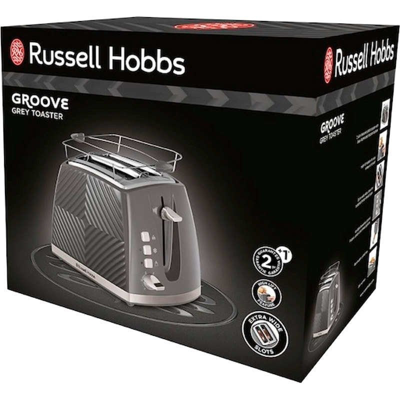 Замовити Тостер RUSSELL HOBBS Groove 2 Slice Grey (26392-56)