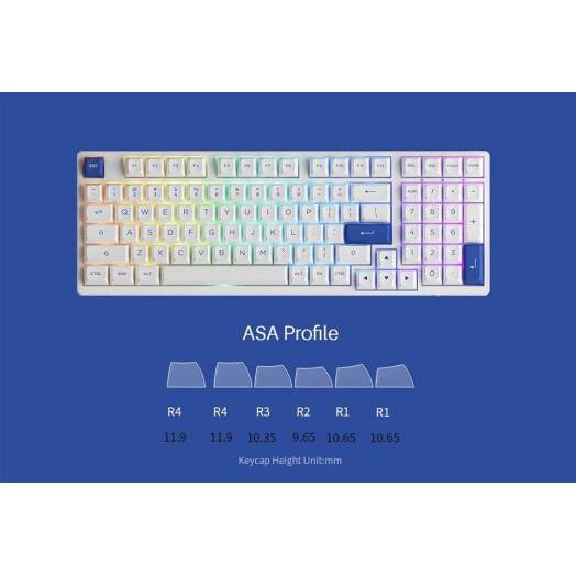 Замовити Клавіатура AKKO 3098N Blue&white TTC Honey Switch RGB (6925758618335)