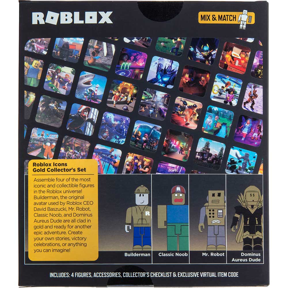 Зображення Ігровий набір ROBLOX Four Figure Pack Icons 15th Anniversary Gold Collector's Set (ROB0527)