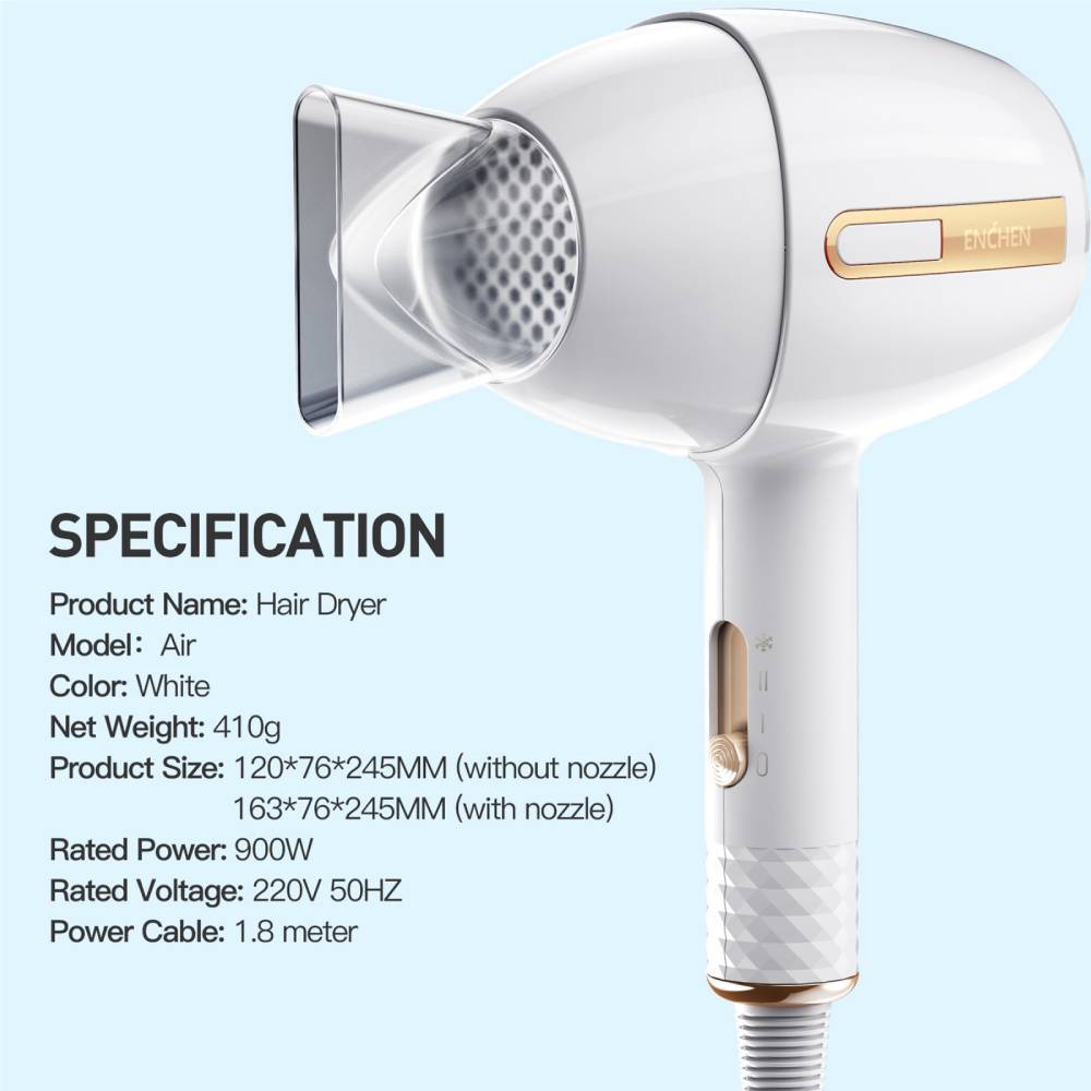 Фото 14 Фен ENCHEN Hair dryer AIR White Basic version EU