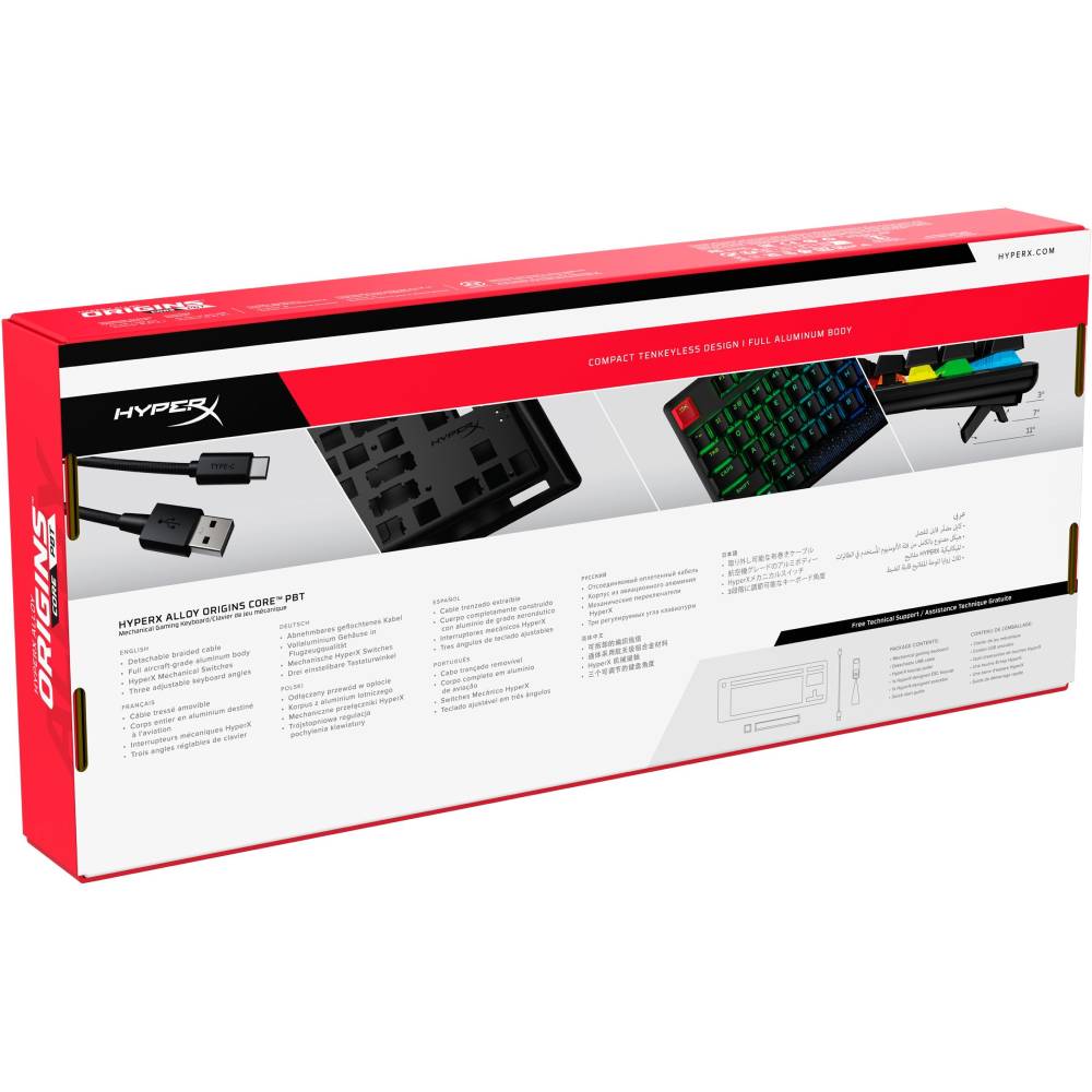 Заказать Клавиатура HYPERX Alloy Origins Core PBT Red USB RGB ENG/UA Black (639N7AA)