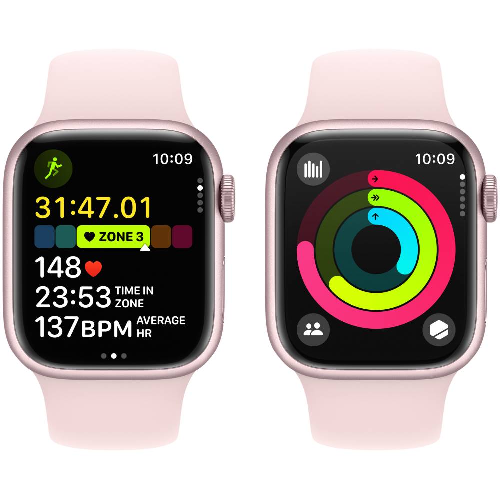 Смарт-часы APPLE Watch Series 9 GPS 45mm Pink Alum Light Pink Sp/b - M/L (MR9H3QP/A) Совместимость iOS (Apple)