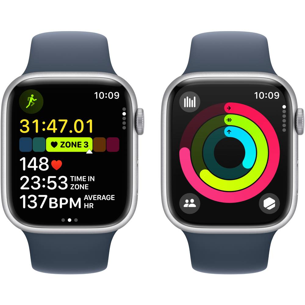 Смарт-часы APPLE Watch Series 9 GPS 41mm Silver Alum Storm Blue Sp/b - S/M (MR903QP/A) Вид деятельности велоспорт