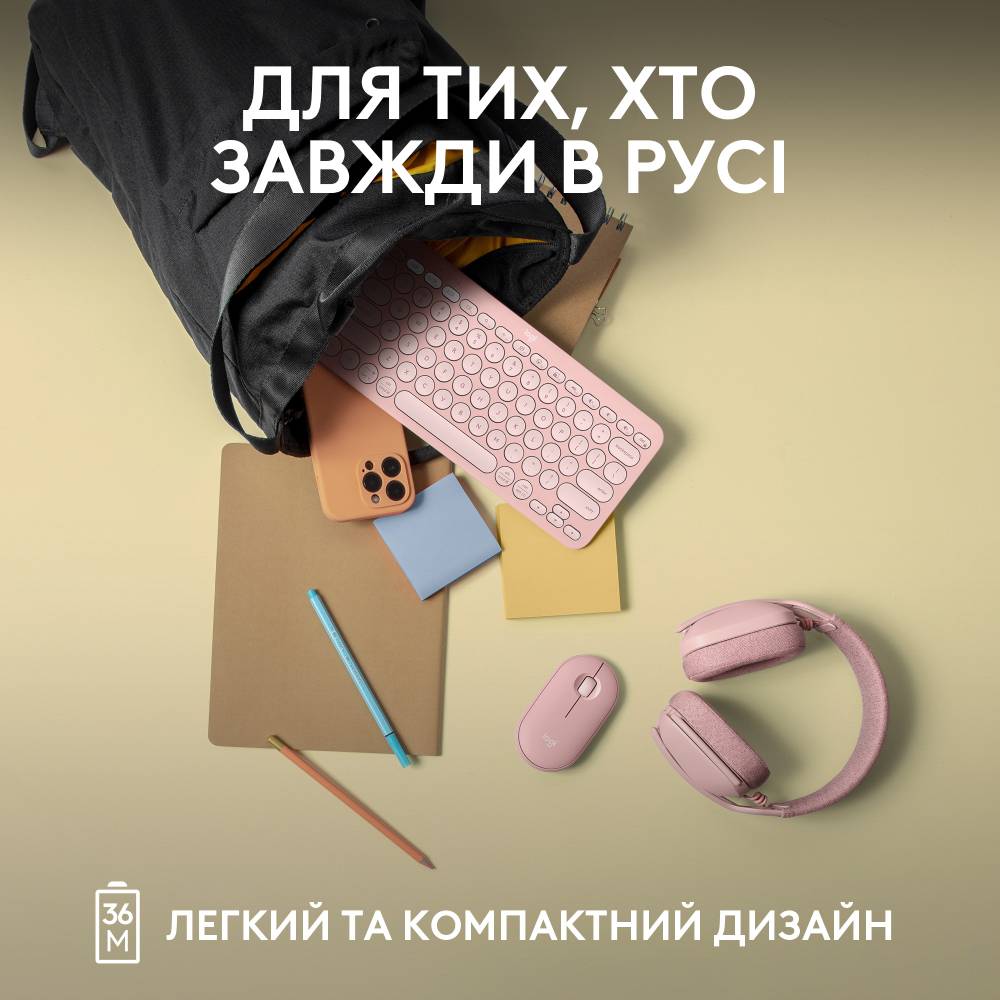 Заказать Клавиатура LOGITECH Pebble Keys 2 K380s Rose (L920-011853)