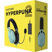 Гарнитура HATOR Hyperpunk 2 USB 7.1 Black/Mint (HTA-848)