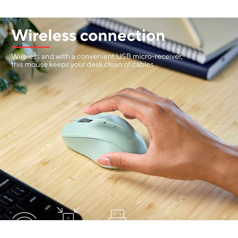 Заказать Мышь TRUST Mydo Silent Wireless Green (25042)