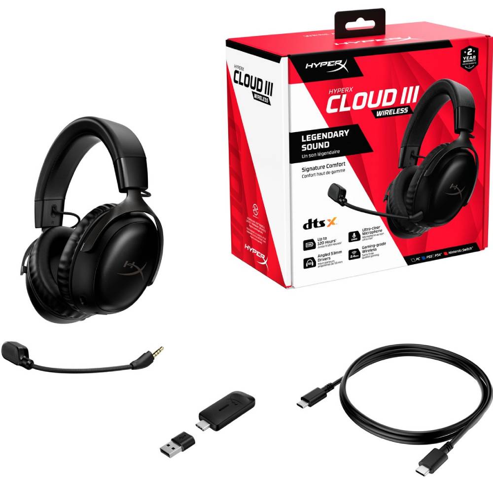 Заказать Гарнитура HYPERX Cloud III WL USB-A/USB-C Black (77Z45AA)