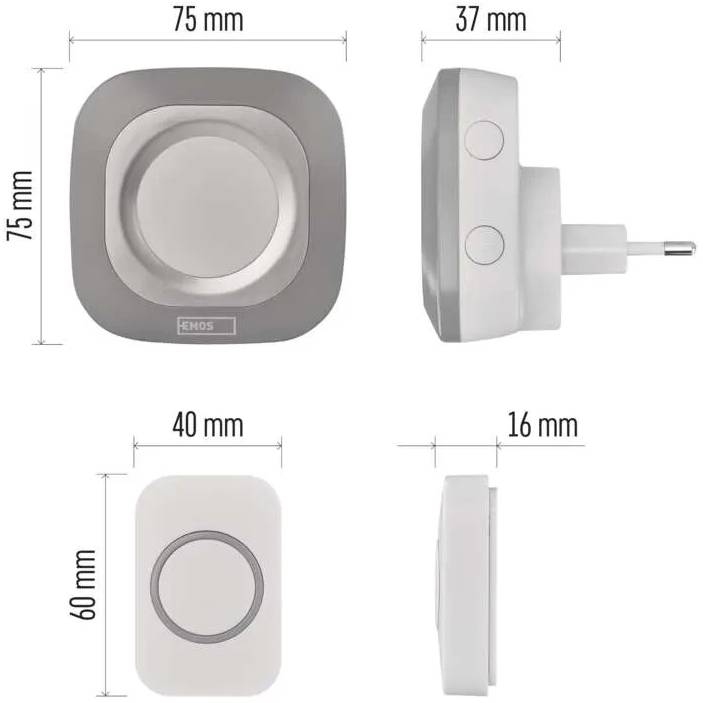 В інтернет магазині Дверний дзвінок EMOS бездротовий P5733S Silver