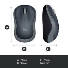 Миша LOGITECH M185 Grey (910-002238)