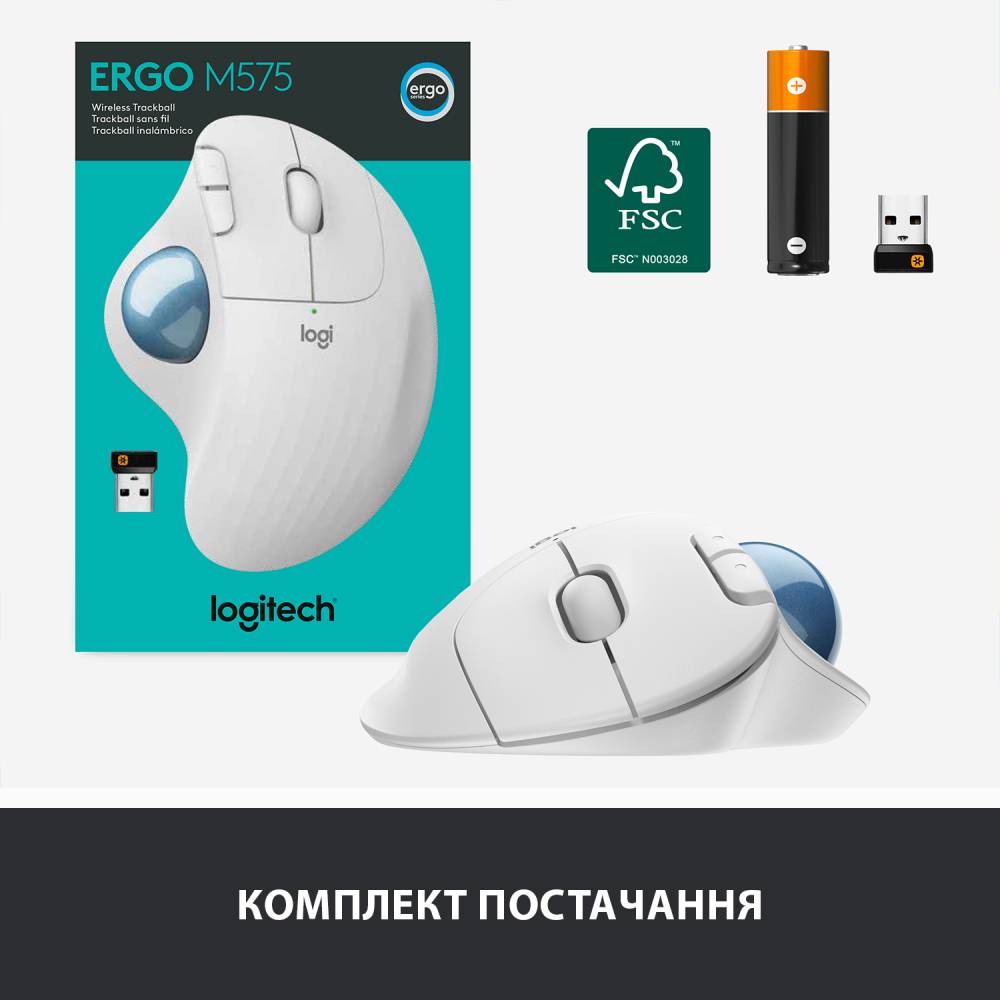 Покупка Мышь Logitech Ergo M575 Bluetooth Offwhite (910-005870)