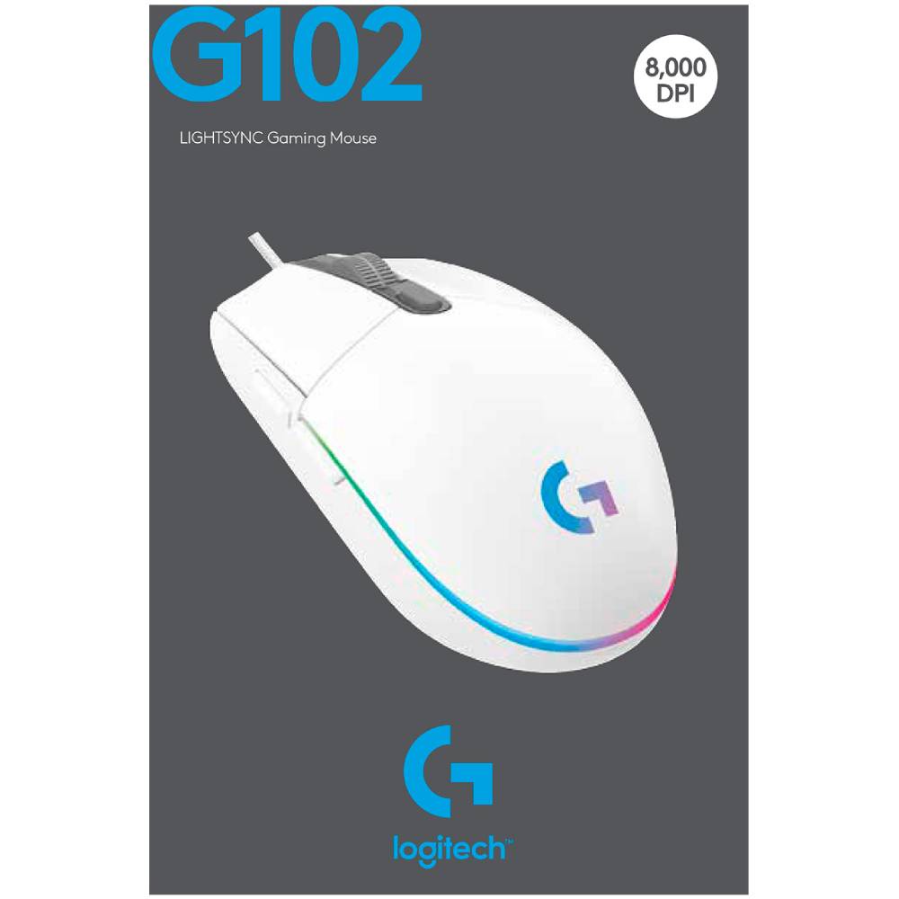 Огляд Миша LOGITECH G102 LIGHTSYNC WHITE EER (L910-005824)