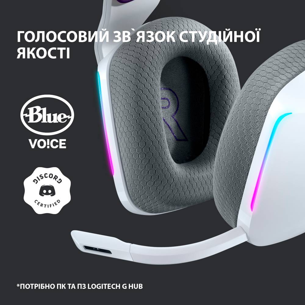 Внешний вид Гарнитура LOGITECH G733 LIGHTSPEED Wireless RGB WHITE (981-000883)