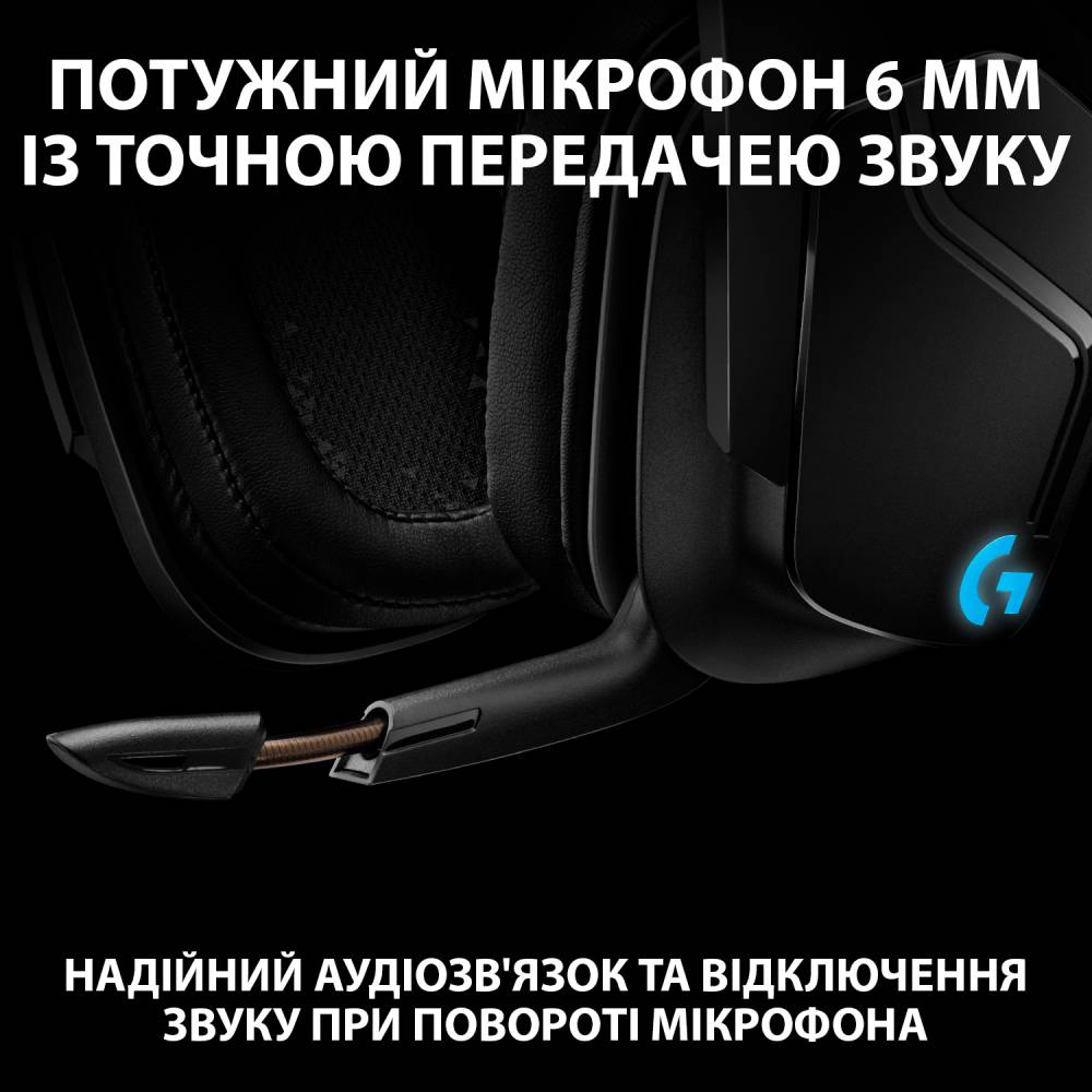 Зовнішній вигляд Гарнітура LOGITECH G935 Wireless 7.1 Surround LIGHTSYNC (981-000744)