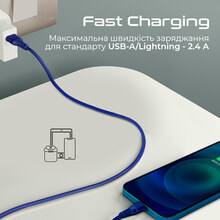 Кабель PROMATE USB - Lightning Blue (powerline-ai120.blue)