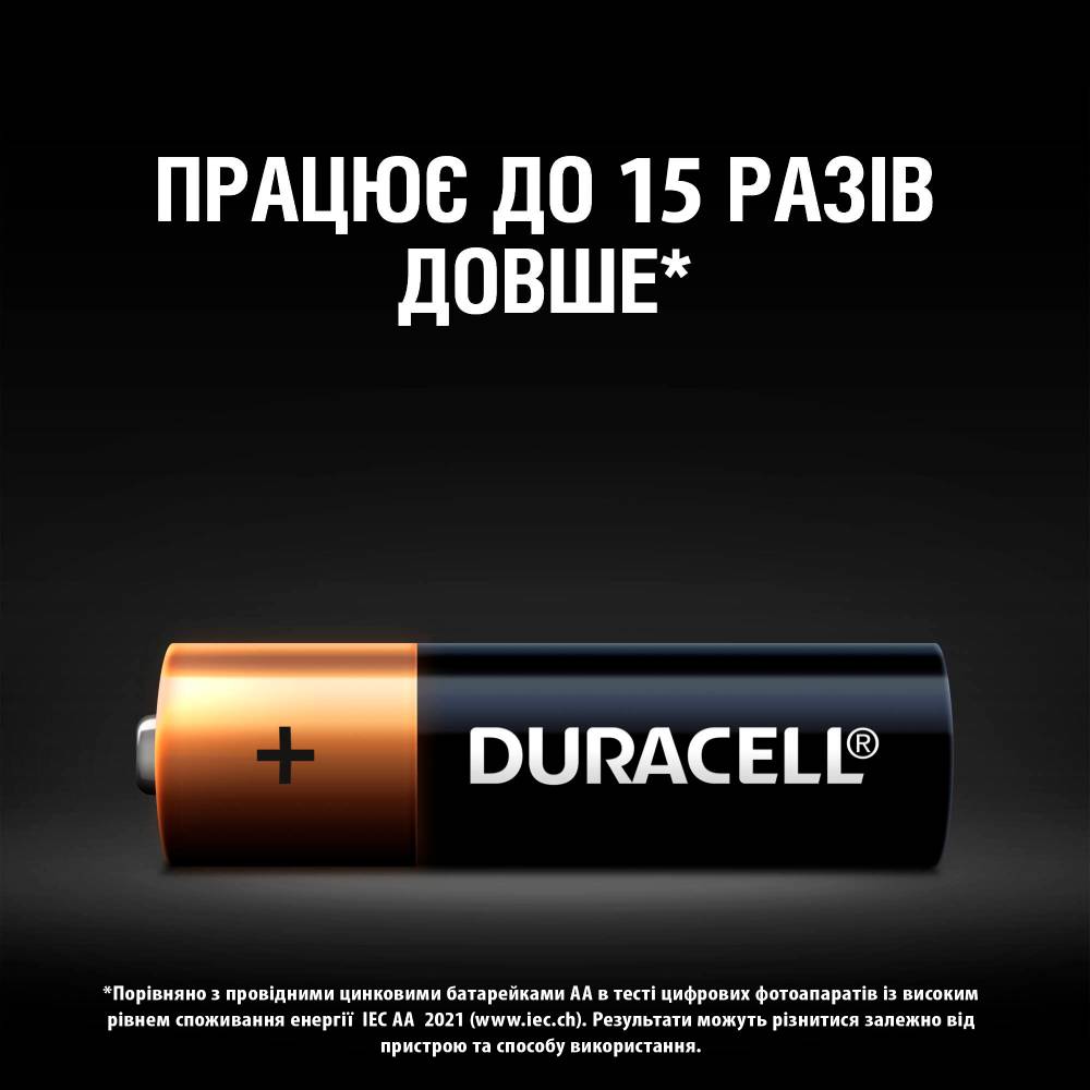 Щелочные батарейки Duracell AA 10 шт (5002508) Электрохимическая система алкалиновая (L)