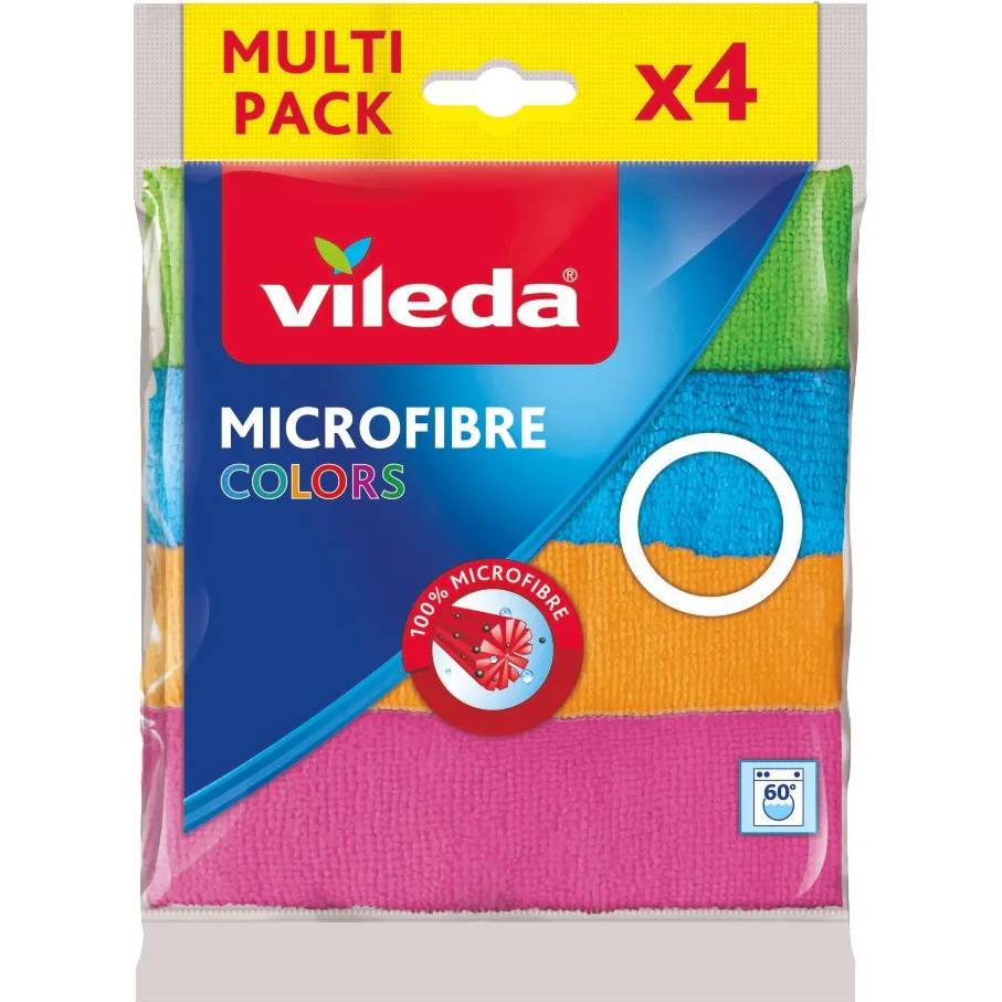 Салфетки VILEDA Microfibre Color 4 шт (4023103192577)