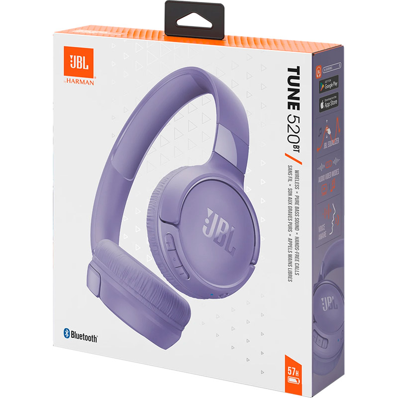 Гарнітура JBL TUNE 520BT Purple (JBLT520BTPUREU) Конструкція повнорозмірні (повний обхват вуха)