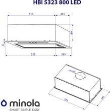 Вытяжка MINOLA HBI 5323 I 800 LED