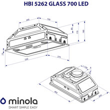 Витяжка MINOLA HBI 5262 WH GLASS 700 LED