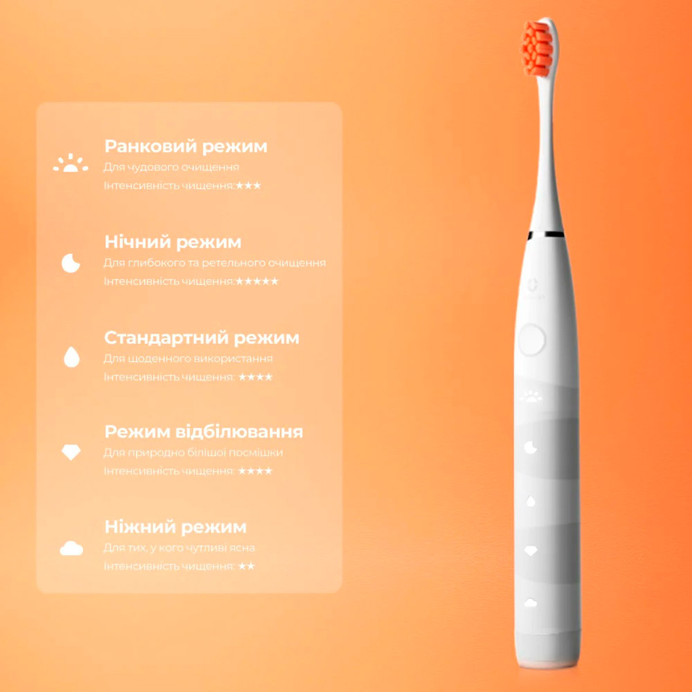 Зовнішній вигляд Зубна щітка OCLEAN Flow S Sonic Electric Toothbrush White (6970810552959)