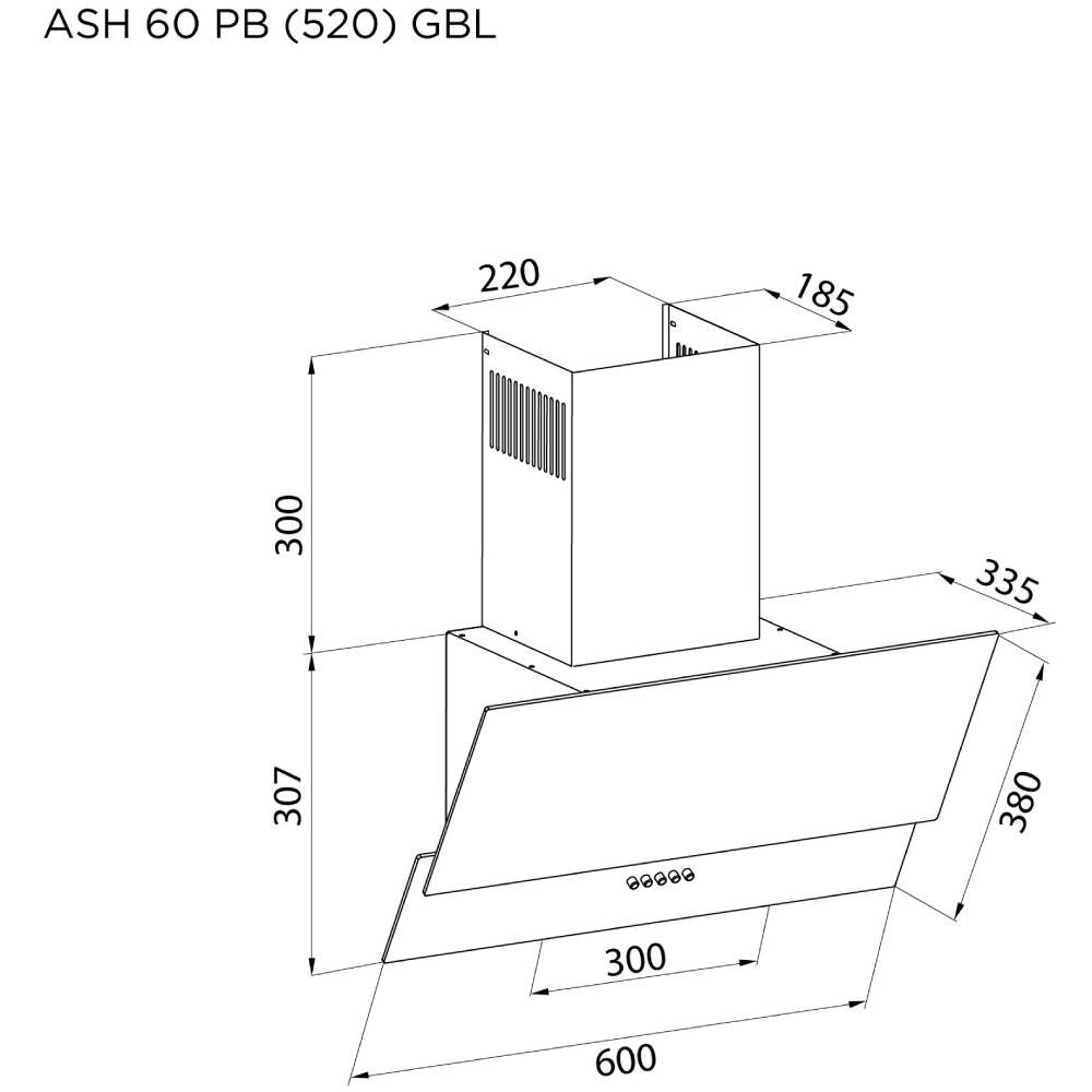 Покупка Витяжка PYRAMIDA ASH 60 PB (520) GBL