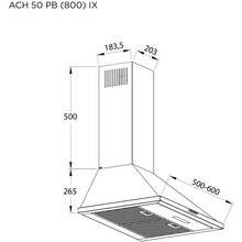 Витяжка PYRAMIDA ACH 50 PB (800) IX