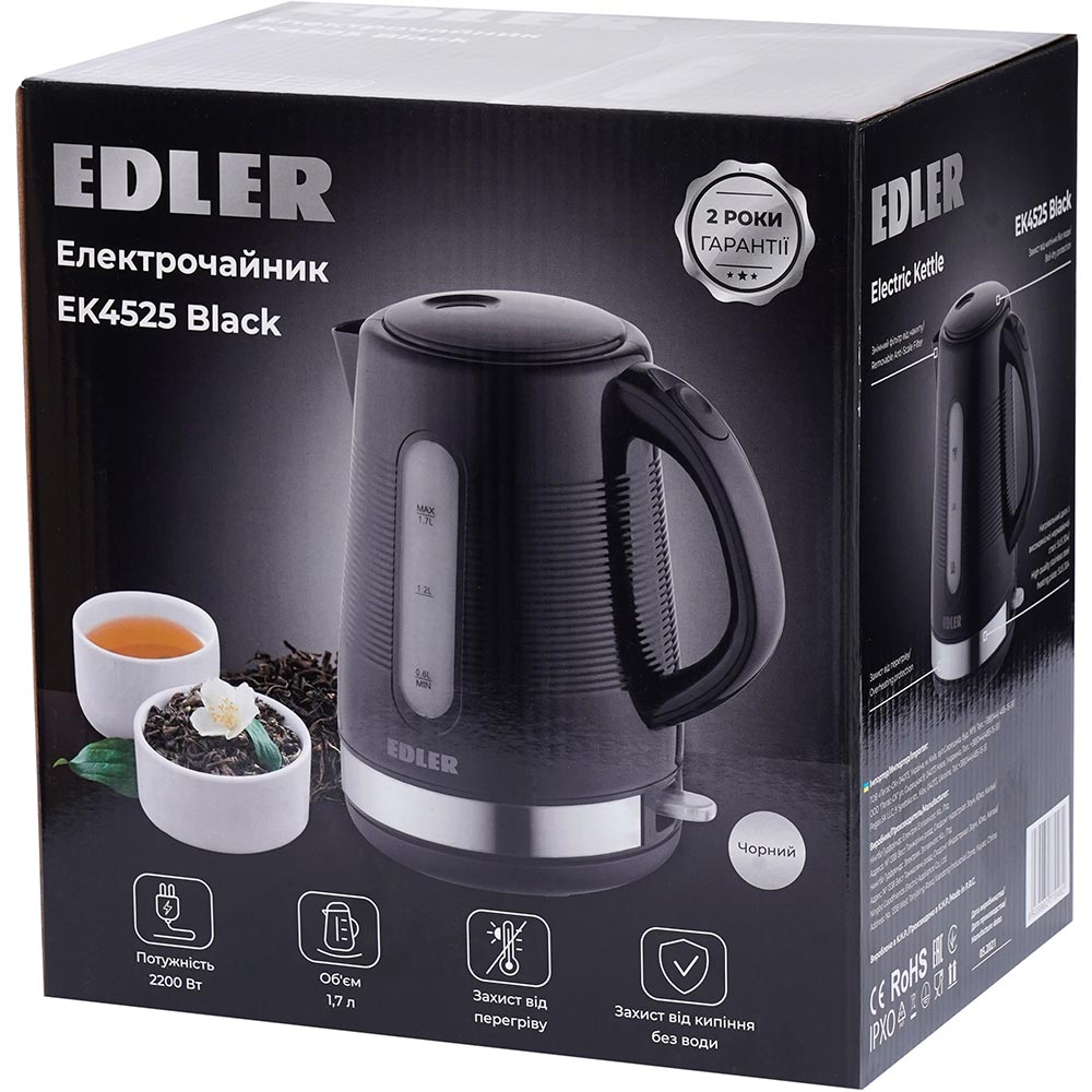 Зображення Електрочайник EDLER EK4525 Black